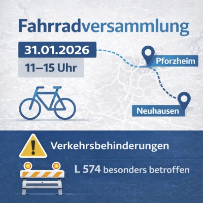Fahrradversammlung am 31. Januar sorgt für Verkehrsbehinderungen